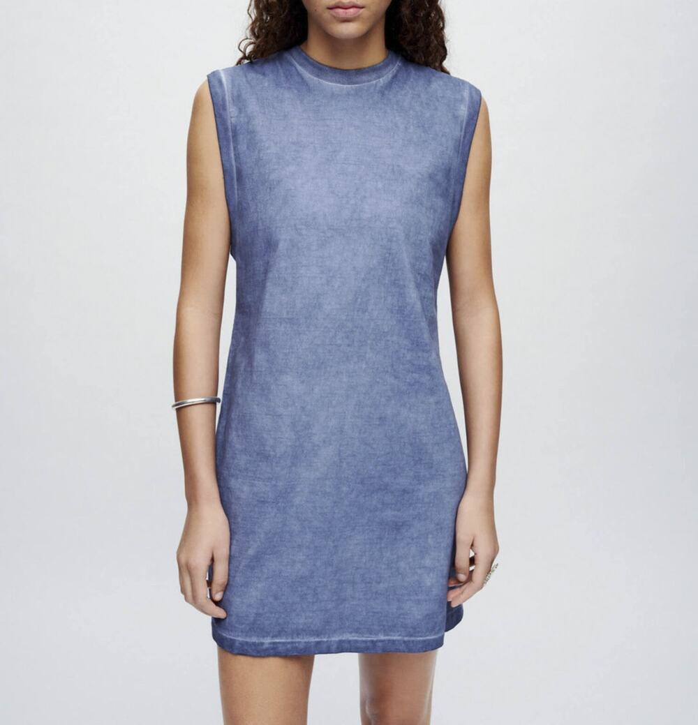 Re/Done x Hanes NWT Muscle Tank Dress in Blue Haze Size XS $220